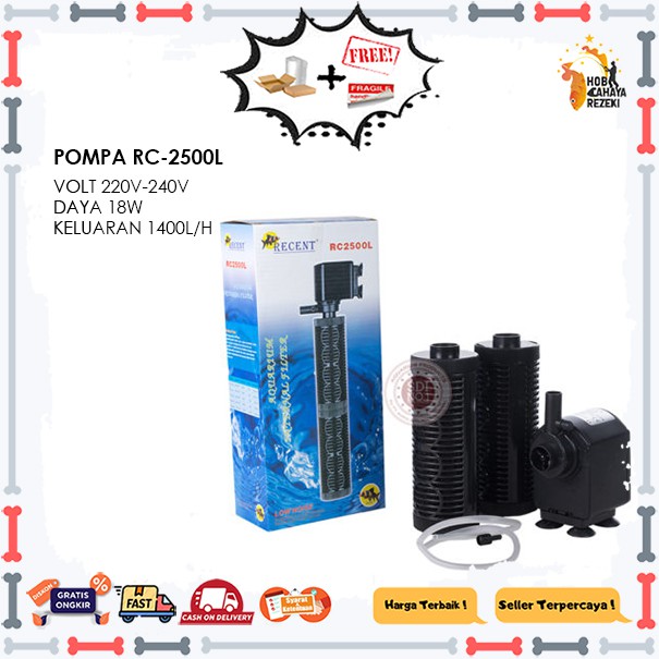 mesin pompa aquarium Internal Filter Recent RC 2500L 18W Fmax 1400L/H