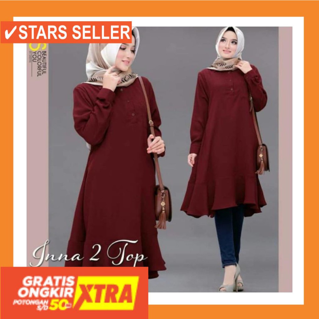 PAKAIAN MUSLIM TERBAIK PALING ANAK ORANG TUA PINK MURAH / Kirana Tunik Tunikmurah Atasanwanita