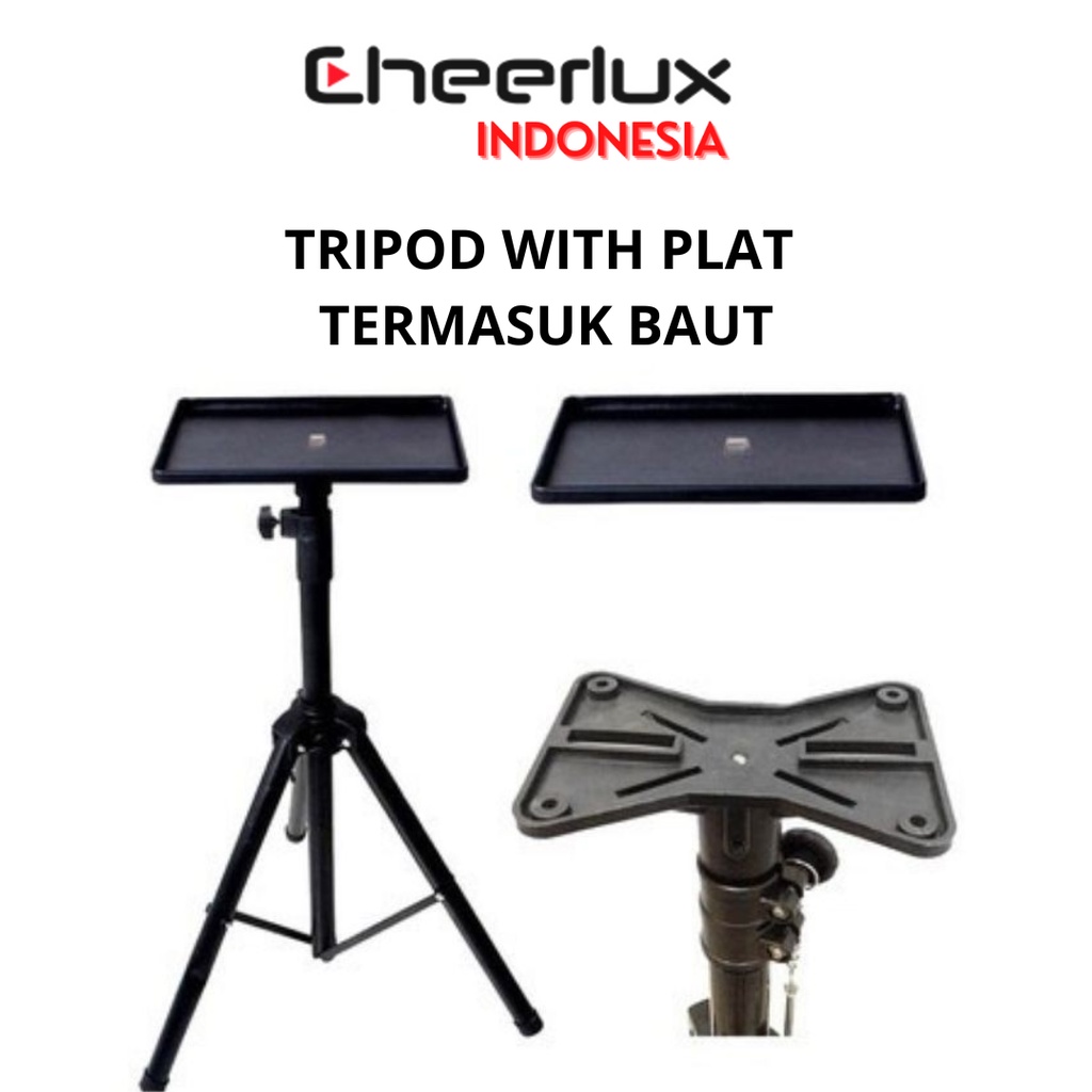 TRIPOD PROYEKTOR CHEERLUX with PLAT  / BRACKET PROYEKTOR TRIPOD STAND / STANDING MEJA PROJECTOR KAKI 3