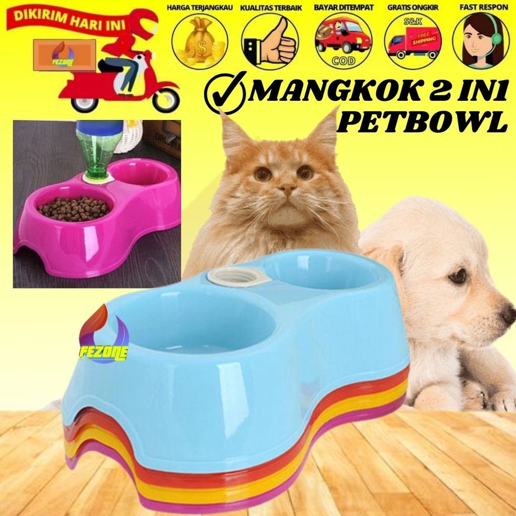 PETBOWL TEMPAT MAKAN DAN MINUM MANGKOK OTOMATIS ANJING KUCING BAHAN LEBIH TEBAL DAN LEBIH BESAR FEZONE