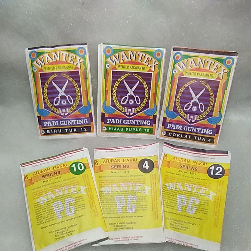 wantex baju celana wenter kain pewarna kain wantex padi gunting