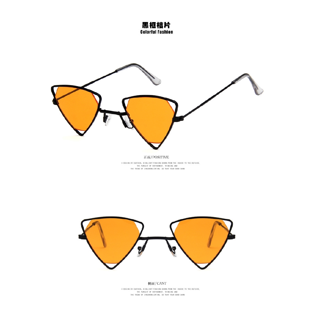 Ulzzang Retro Kacamata Segitiga Klasik Korea Model Berongga Bingkai Kacamata Matahari