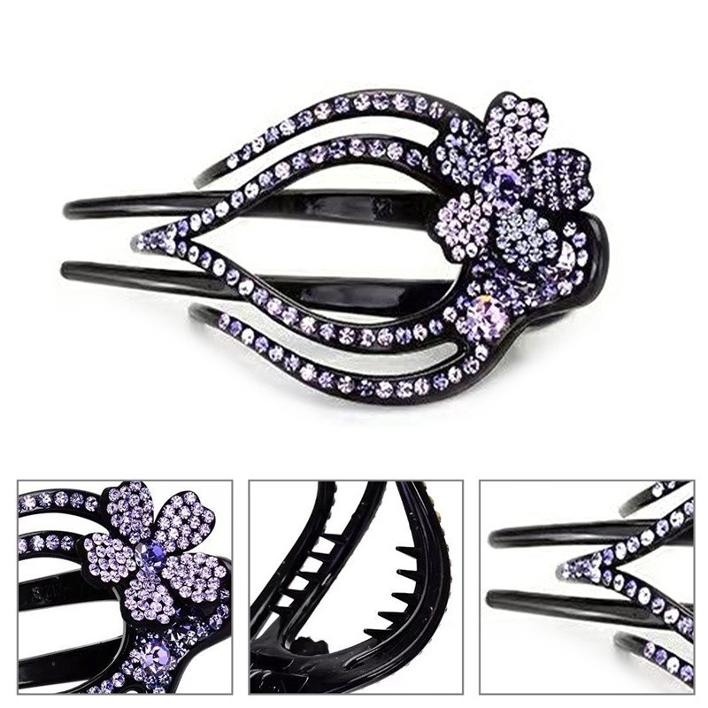 Large Alligator Clips Hair Crystal Rhinestone Hair Claw Clamp Hairpin Women