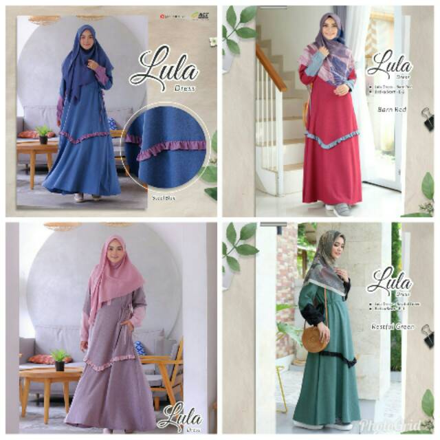 LULA DRESS YASMEERA - GAMIS SYARI MUSLIMAH BRANDED TERBARU KATUN MADINA FODU POLOS ADEM BUSUI NYAMAN