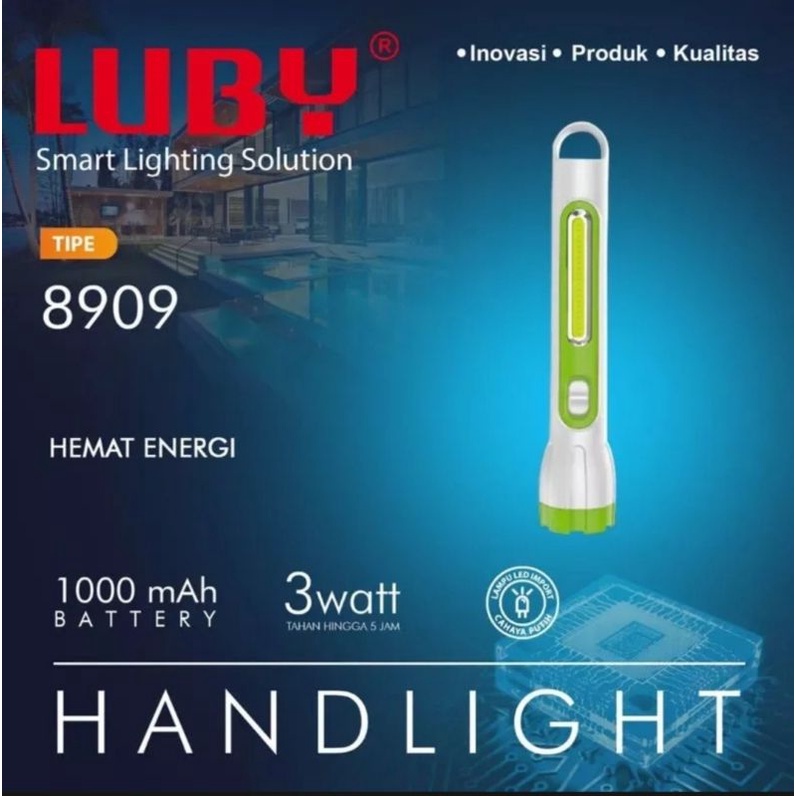 Lampu Senter LUBY L-8909 Rechargable