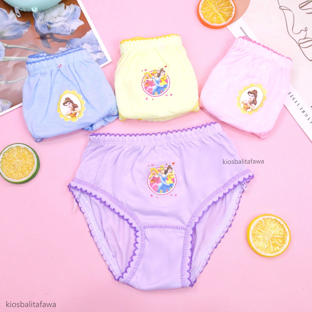 (ISI 3 PC) Celana Dalam 4-5 Tahun / Pakaian Dalam Anak Perempuan CD Underwear Kids Polos Import