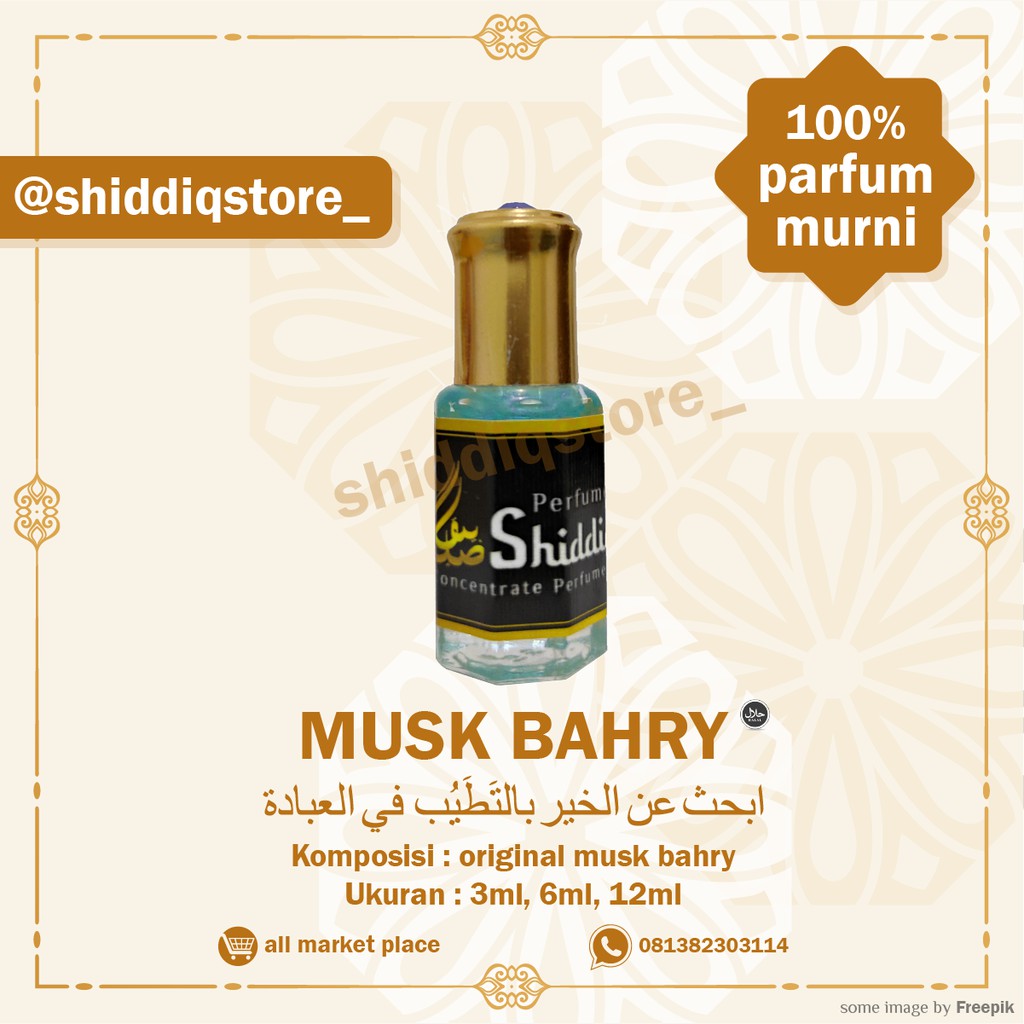 Parfum MUSK BAHRY 3ml 6ml 12ml - 100% Asli Non Alkohol