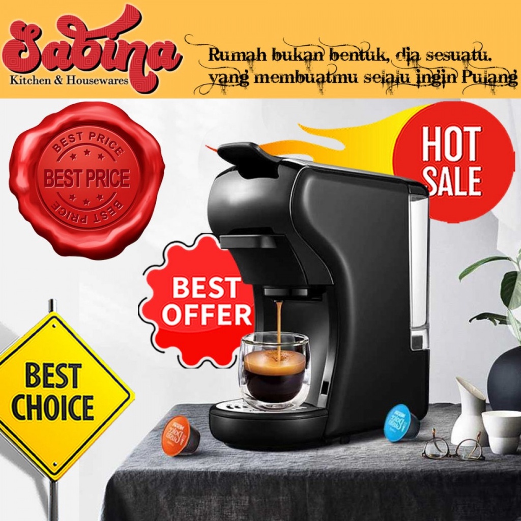 Mesin Kopi 3 Adapter 600ml 19Bar Coffee Machine Espresso Nespresso Dolce Gusto