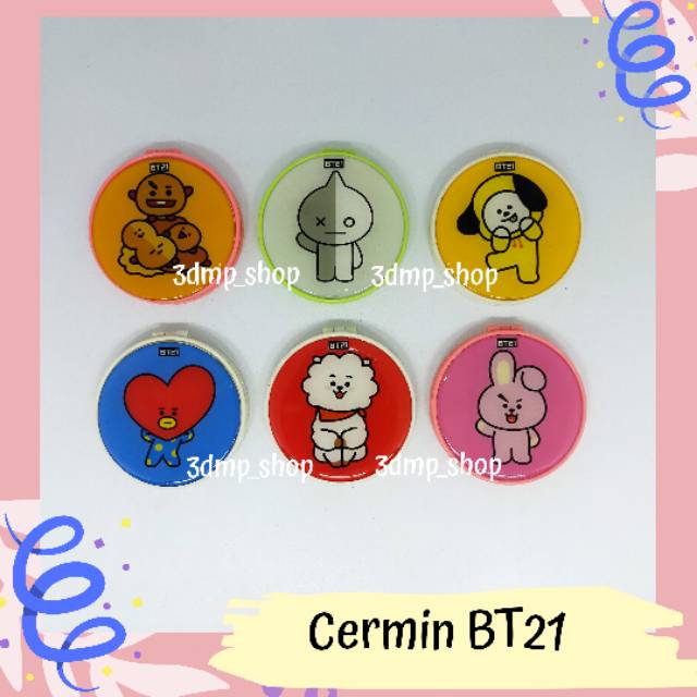 Cermin BT21 BTS Tata Rj Cooky Chimmy Van Shooky