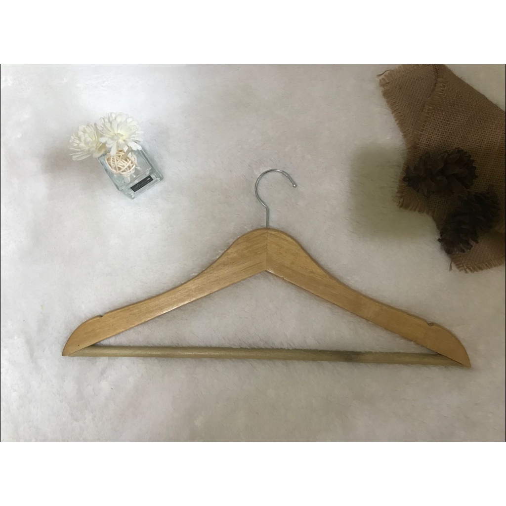 Hanger kayu nat dewasa 2 TEBAL | Hanger kayu Dewasa (Wood) ( BISA COD )