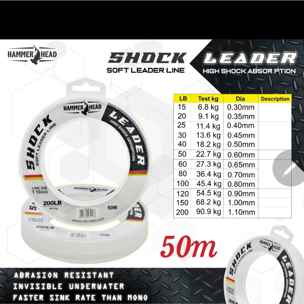 senar shock leader hammerhead soft leader line