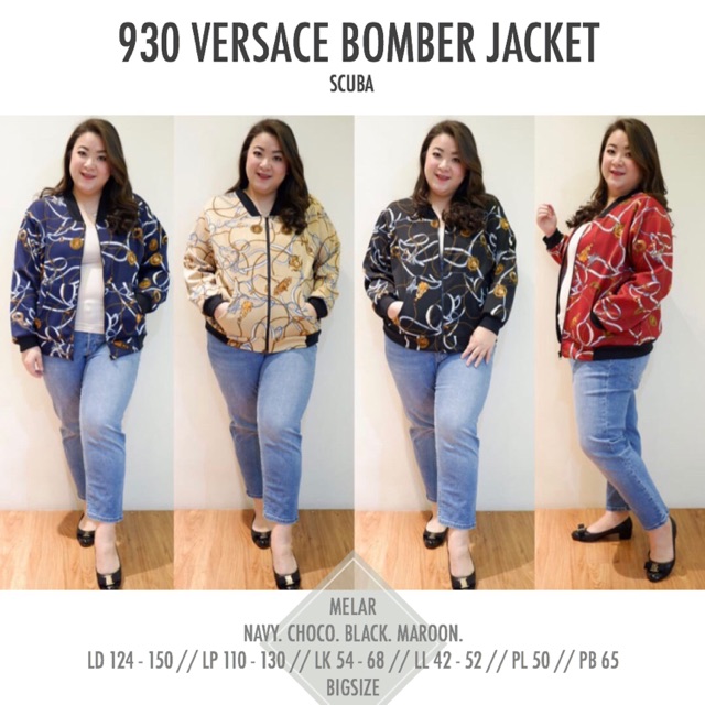 SUPPLIER JUMBOBIGSIZE: KODE 930 VERSACE BOMBER JACKET JUMBO BIGSIZE BESAR PLUSSIZE