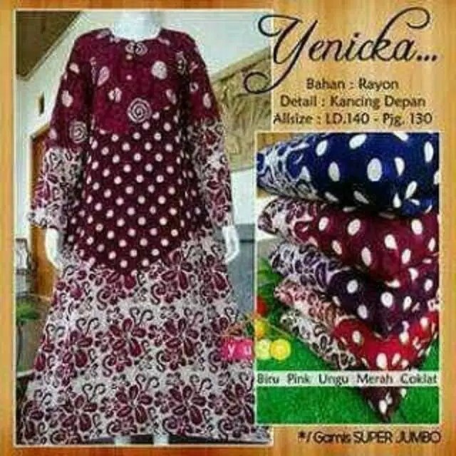 Longdress Jumbo Yenicka | Daster | Gamis Batik Super Jumbo