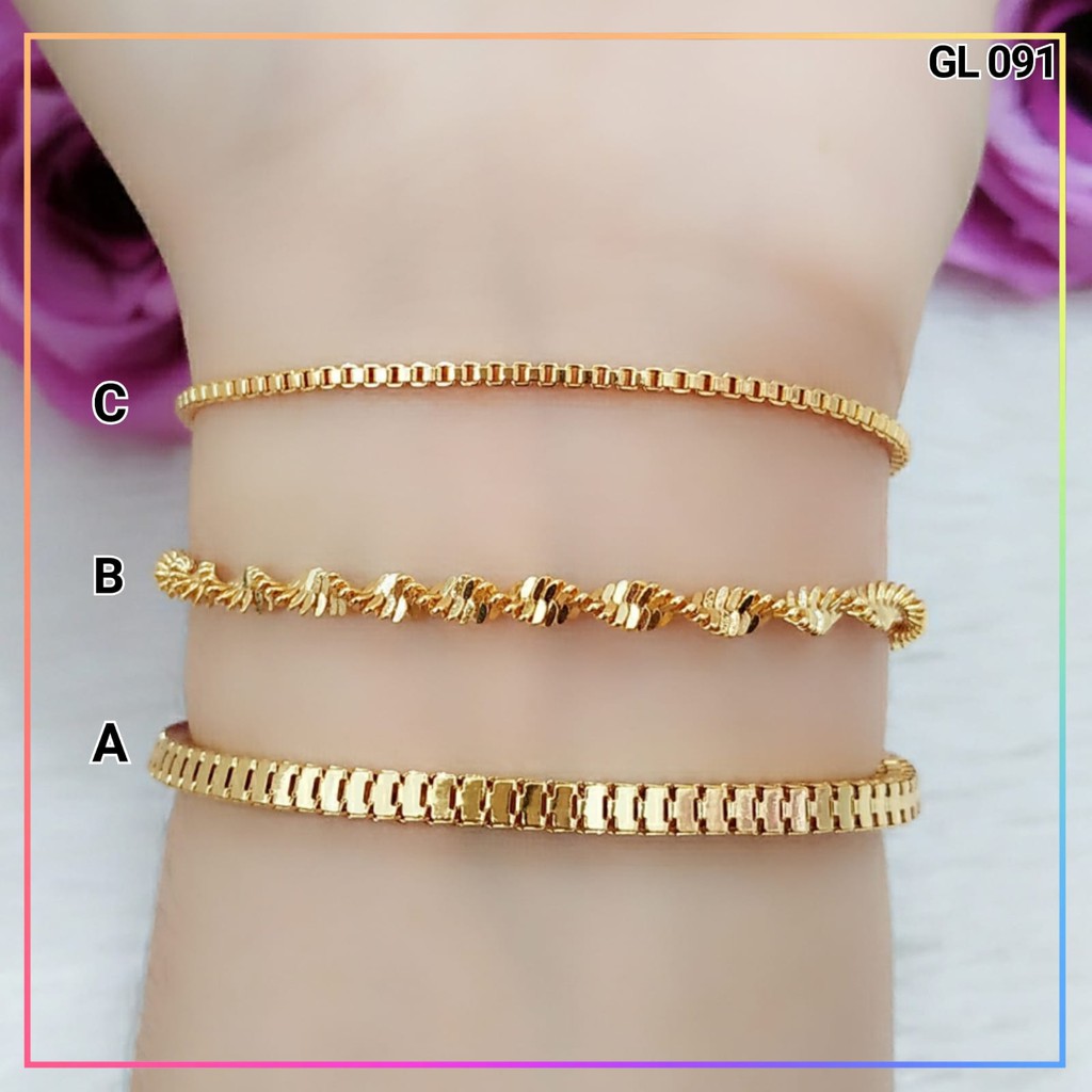 Gelang xuping gelang dewasa jurai rantai lapis emas gold GL 091