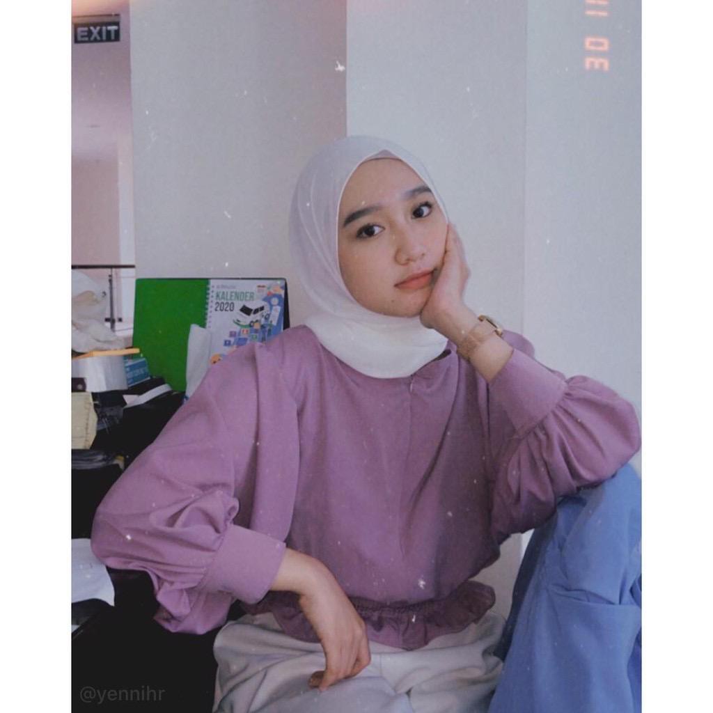 Katlina Blouse Polos Wolfish Premium Pusatgrosir_solo Hits Selebgram Fashion termurah Wanita