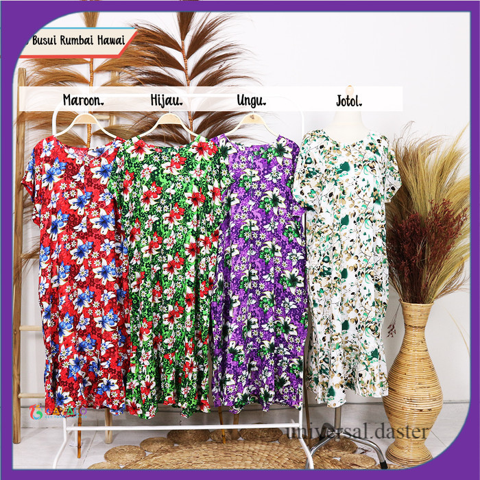 DASTER JUMBO BUSUI RUMBAI/BAJU HAMIL/BAJU BUSUI/DASTER PREMIUM MURAH/DASTER BUSUI/HAMIL - Hawai Ungu
