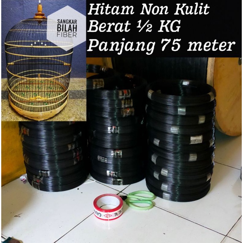 jeruji ruji fiber hitam 2mm ½KG panjang 75 meter