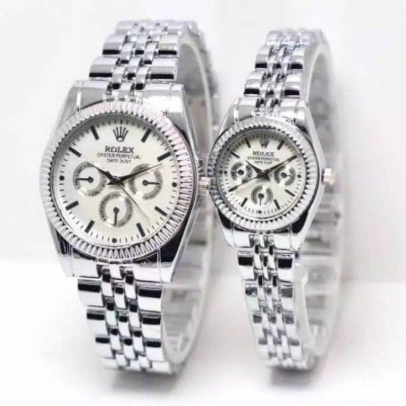 Jam tangan couple rantai stainless steel // jam rantai pria dan wanita