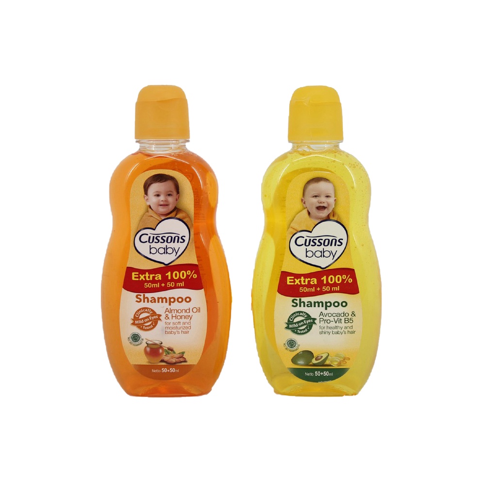 Bisa COD Cussons Baby Shampo Bayi Ektra 100% 50+50 ml Shampo Aman Untuk Bayi