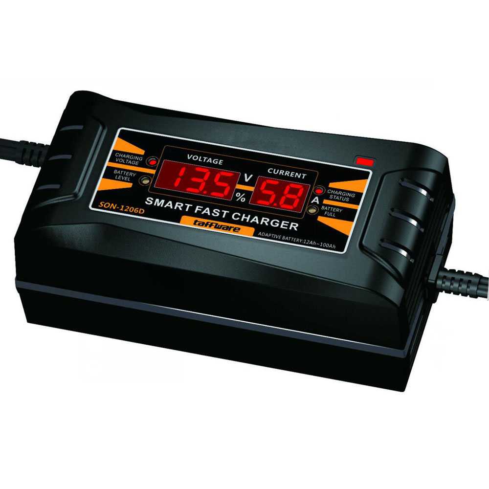 Taffware Charger Aki Mobil Acid Digital Smart Battery Charger 12V6A-Hitam