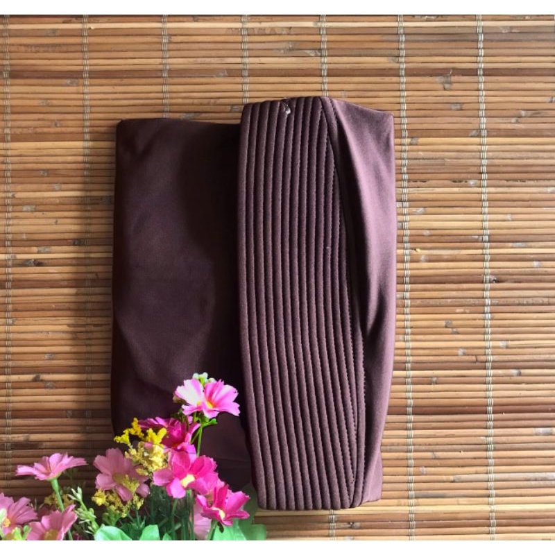 hijab instan oval jersey  / kerudung oval / bergo instan jersey tutup dada-Kopi