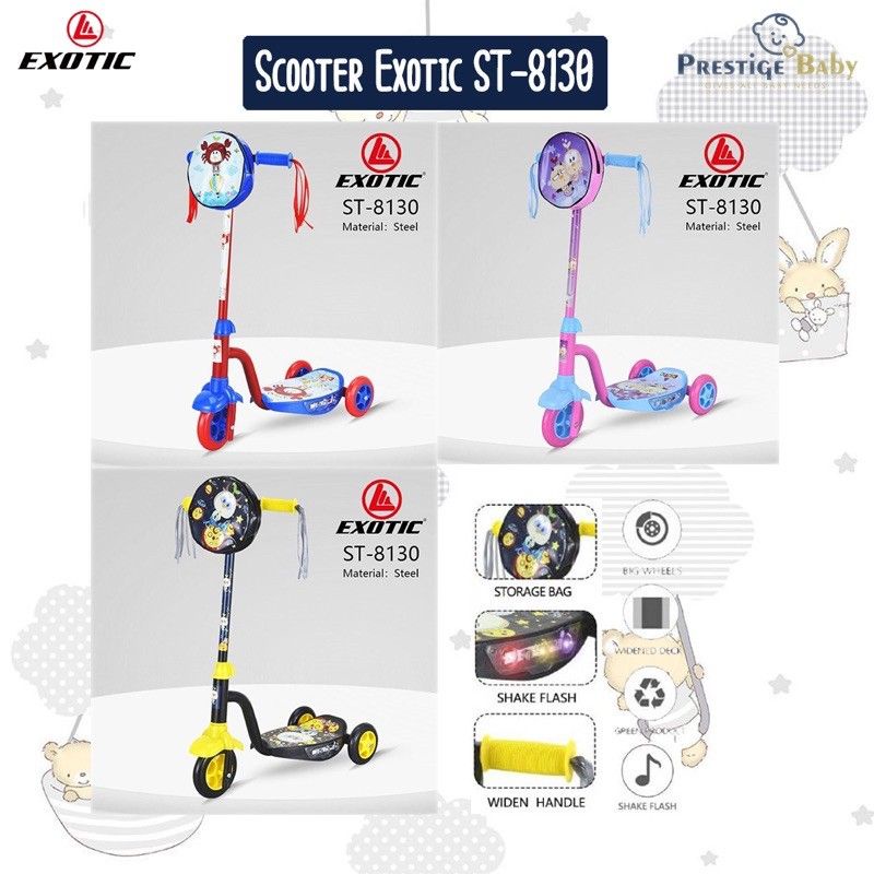 Scooter otoped Anak Exotic 8130 Red, Pink and Yellow