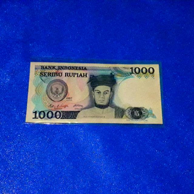 Uang kuno 1000 singamaraja 1987 baru