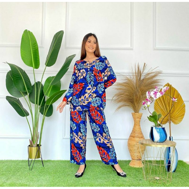 PIYAMA MUSLIM LENGAN PANJANG / PIYAMA KEKINIAN / PIYAMA LENGAN PANJANG KENCANA UNGU