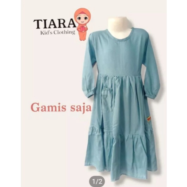 gamis rayon anak biru wardah