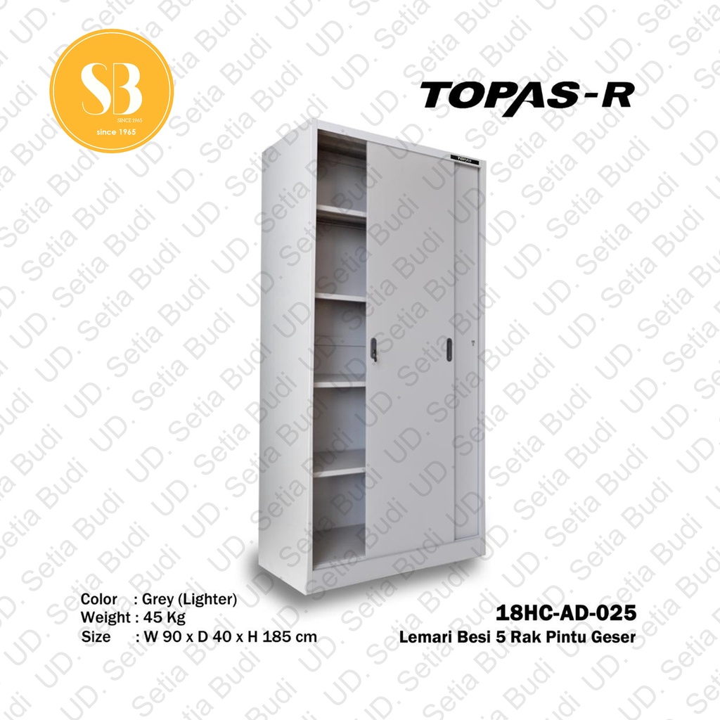 Filling Cabinet Lemari Arsip Besi 5 Rak Pintu Geser TOPAS AD 025