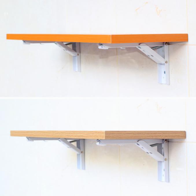 Siapkirim# Rak Dinding/Ambalan + Bracket Siku Lipat Besi Size 60X23X1,5Cm