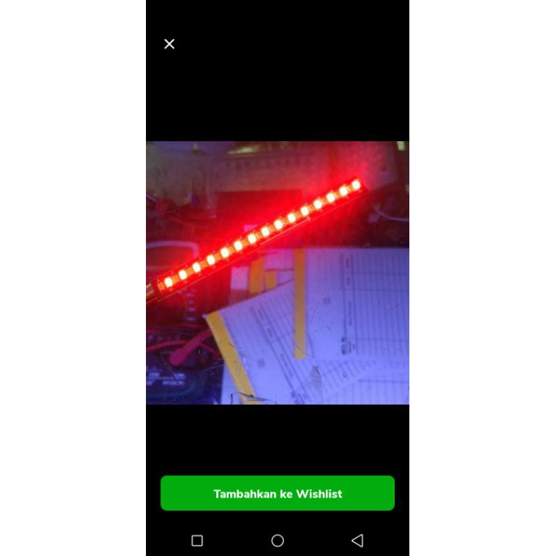 led drl smd running 2warna 8cm dc 12vol merah untuk rem kuning untuk sen running