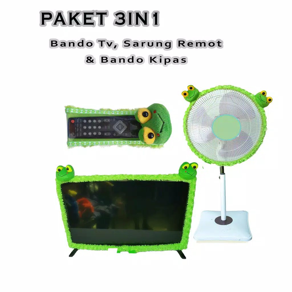 PAKET HEMAT SET 3 IN 1 COVER TV KIPAS DAN REMOT