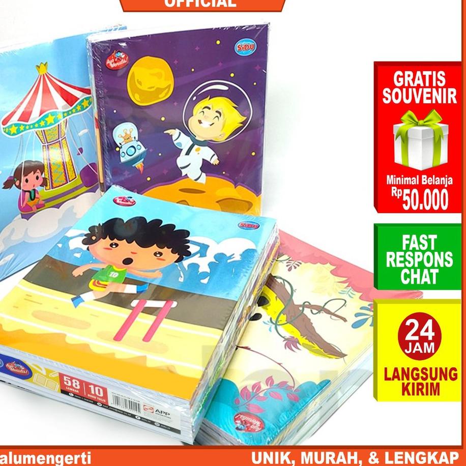 

Terbaik! IDOLMART Buku Tulis SIDU isi 58 Lembar - 1 pack isi 10 Buku ,.