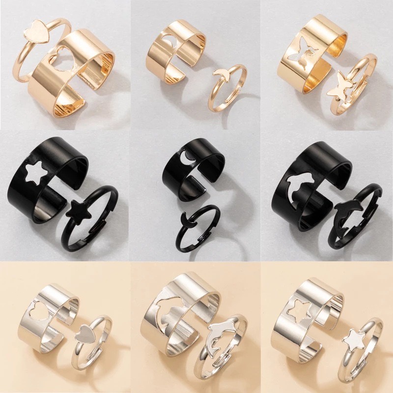 MORYMOSHI C11 Cincin Couple 2 pcs Fashion Korea Murah Casual