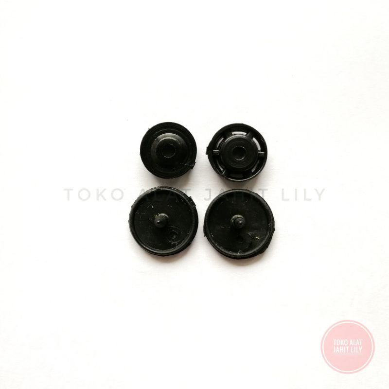 Kancing Snap / Jepret Plastik Hitam - Lusin