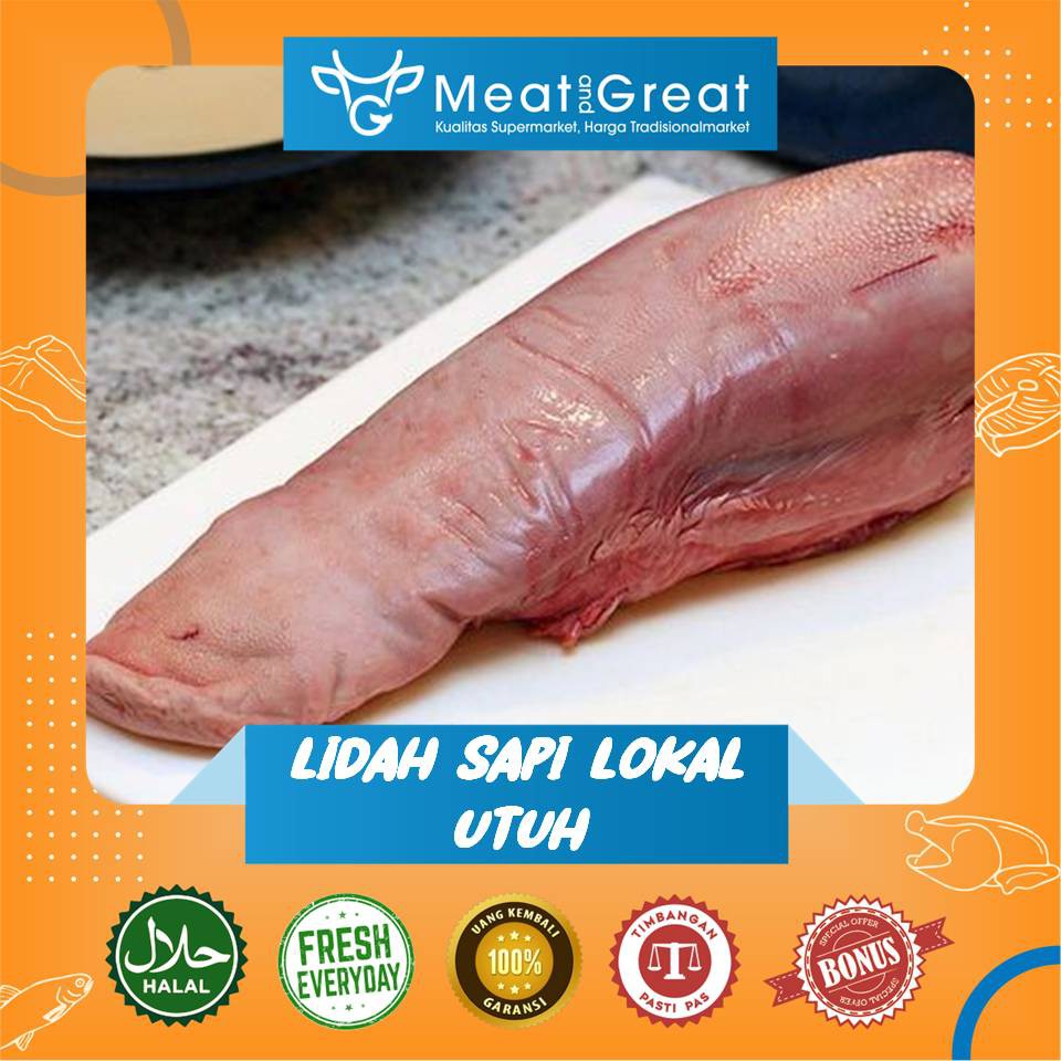 

Lidah Sapi Lokal Utuh Berat 1,2-1,3 kg Bandung