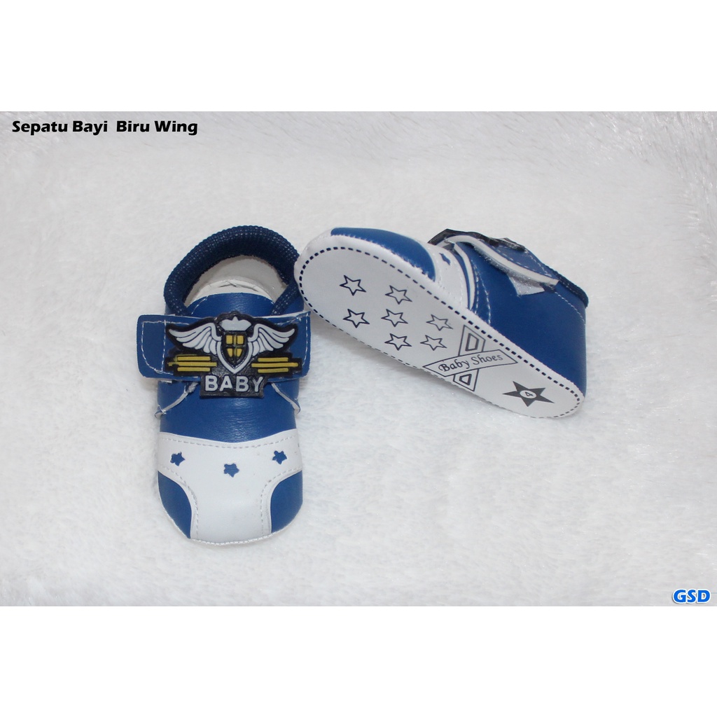 Sepatu Bayi Biru Wing/ Sepatu Bayi Prewalker Bayi Laki-Laki Trendy Murah Usia