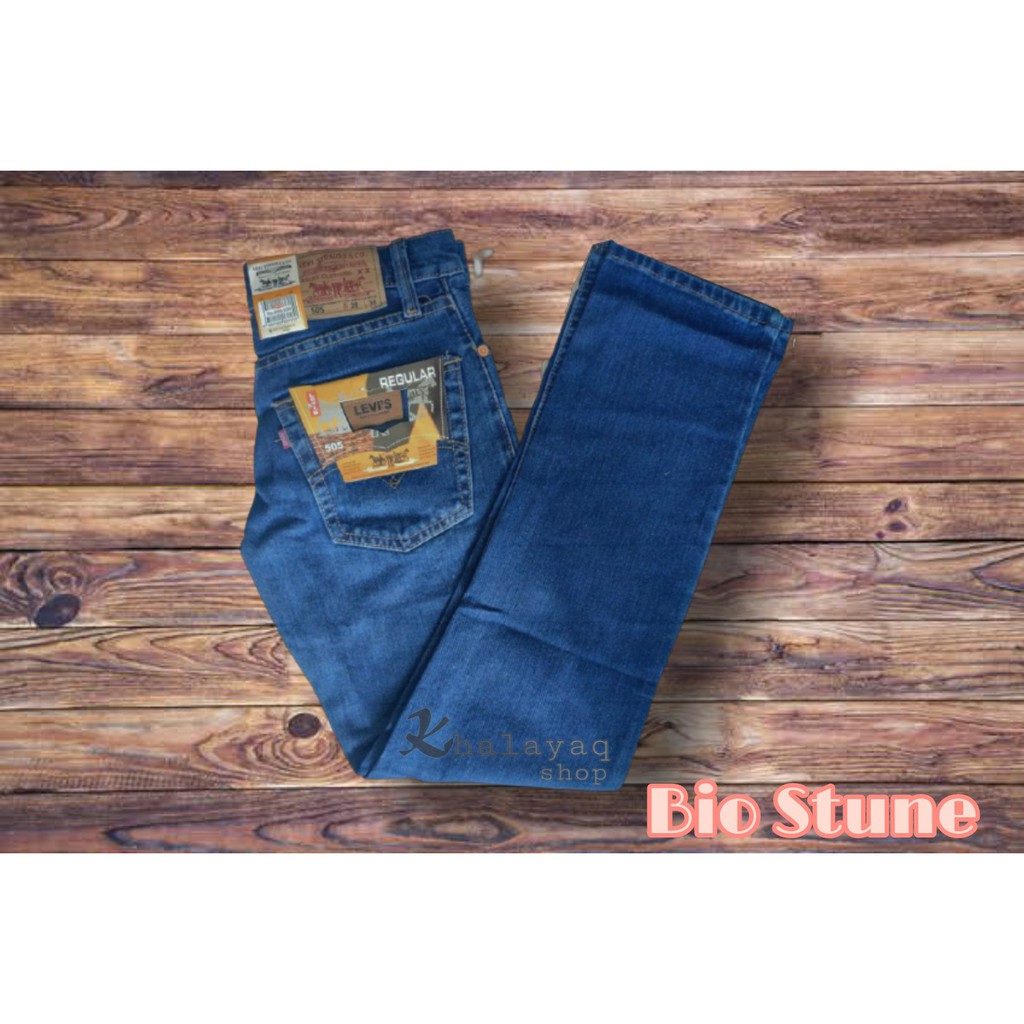 Celana Jeans Panjang Pria Standart Reguler Warna Hitam Nevy Biostune Bioblits  Nomer 28-38