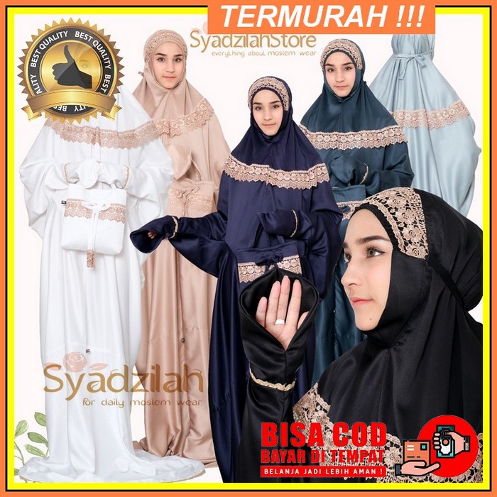 Mukena Andin Ikatan Cinta Rayon Premium - Dusty Mukena Dewasa Terbaru Mukenah Remaja Rayon Jumbo Mur