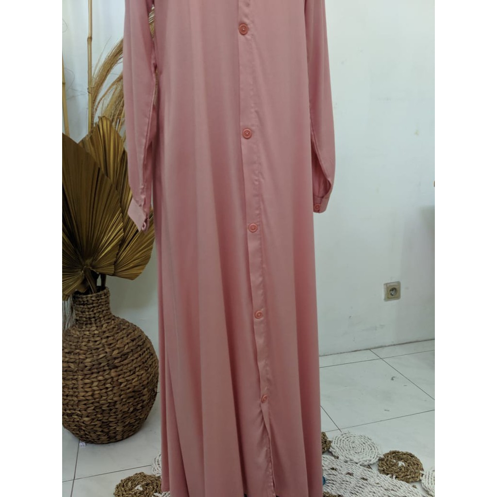 Gamis Full Kancing | Gamis Wanita Terbaru 2021 Busui Rayon Premium Polos  Bisa COD