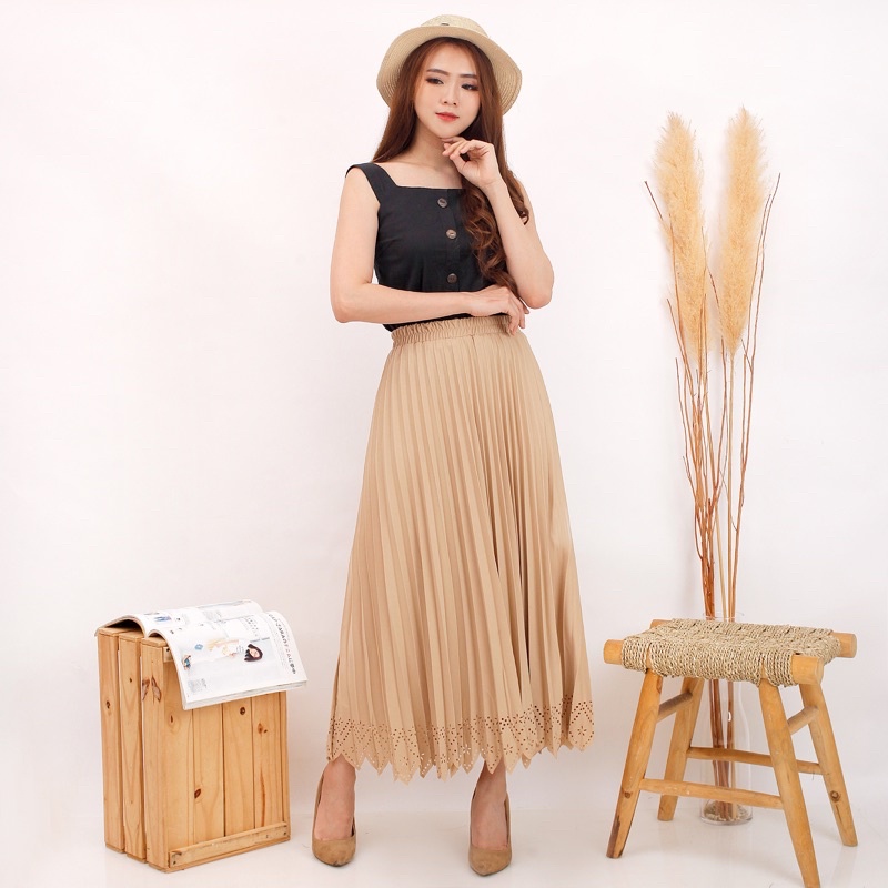 ROK LASER - PLISKET MAYUNG HYGET PON ZIGZAG POLOS MURAH GROSIR SUPPLIER ABG KARET MELAR REMPEL-CREAM