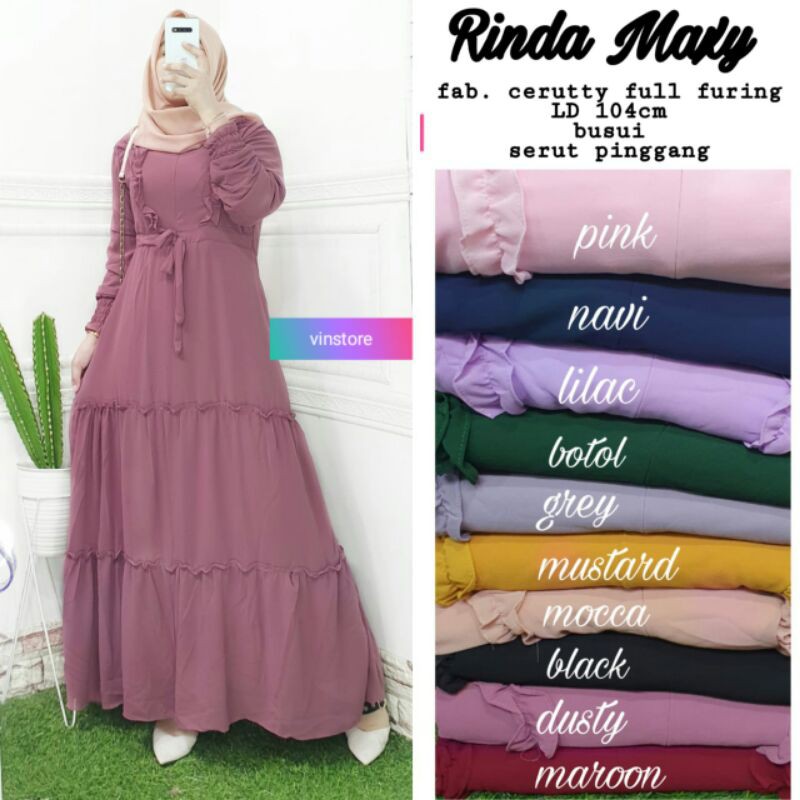 Rinda Maxy By Vinstore || Gamis Syari
