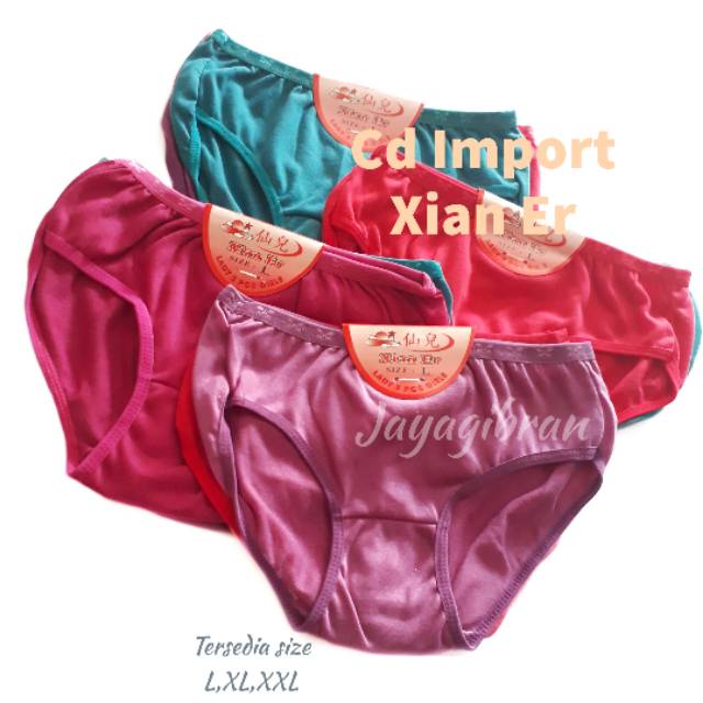 (3pcs) CELANA DALAM WANITA IMPORT CD XIAN ER