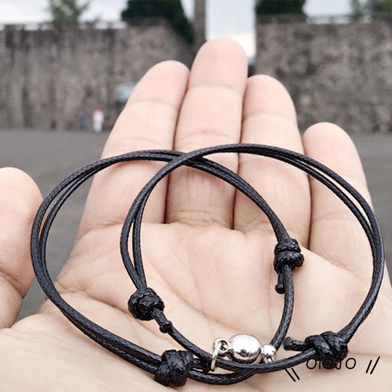 【COD】Gelang Couple Magnet|Gelang Bucin Couple Magnet Tali Waterproof POLOS Tanpa Huruf 2 Pcs/set Polos Magnetik Pasangan Gelang Retro Magnet Gelang Persahabatan