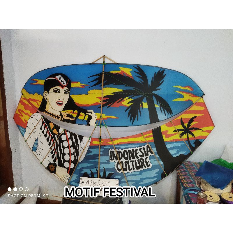 Layangan Gapangan 2 meter /motif lukis/gambaran Cr Layangan