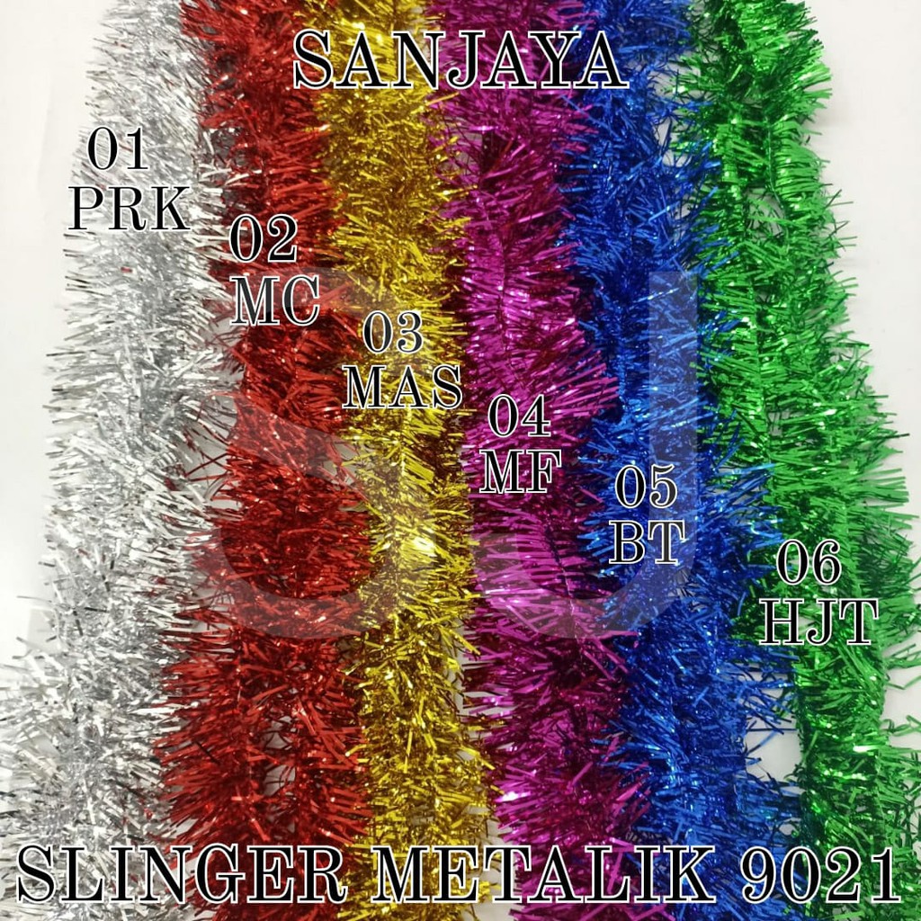 Slinger Natal / Tinsel / Garlan / Rumbai Hiasan Dekorasi / Hiasan Pohon Natal / Slinger Metalik 9021