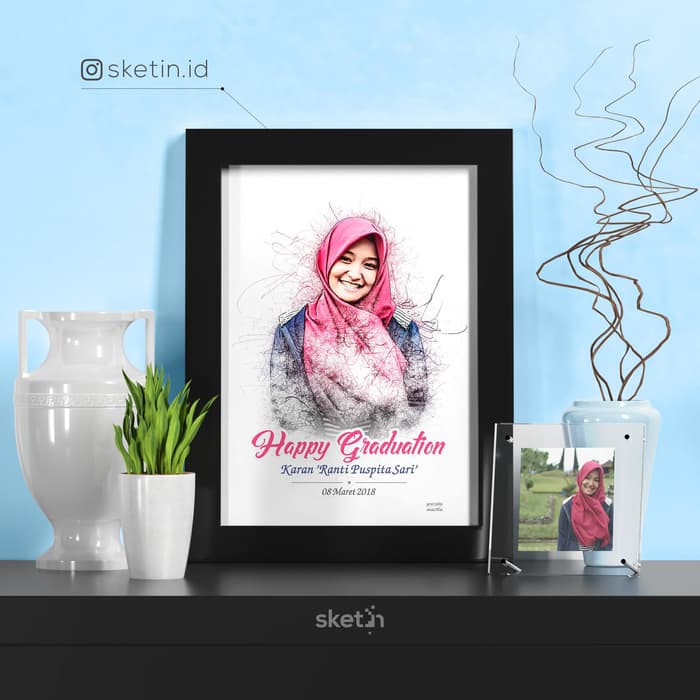

[HOT DEAL] Desain Sketsa Pensil Wajah A4 SINGLE KADO WISUDA / NIKAH / ULANG TAHUN - Pencil Color