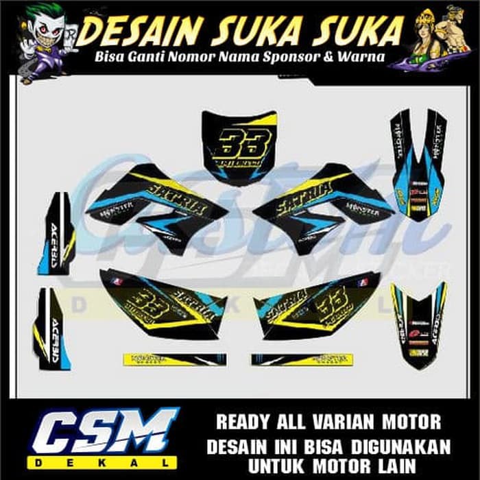 158 DEKAL DECAL MOTOR KLX 150 DTRACKER OLD L S STIKER STICKER STRIPING BODY monsteR energy kuning