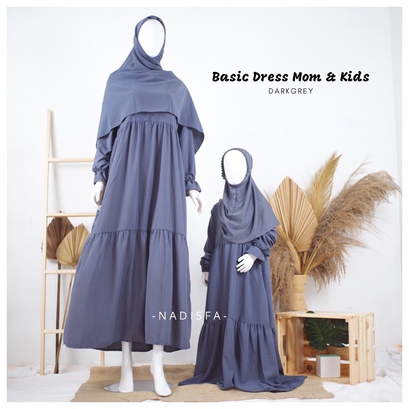 MINI BASIC DRESS ANAK BISA COUPLE DENGAN IBU